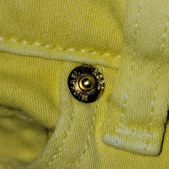 Michael Kors Izzy Cropped Yellow Jeans Size 6 - Picture 4 of 7